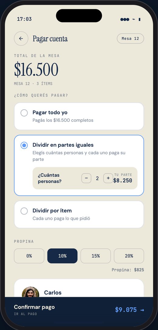 Dividir la cuenta y pagar